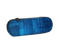 Hnnkloy Leather Pencil Case Organizer for Stationery Storage,Programmer Binary Code Blue