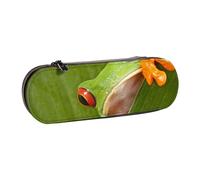 Hnnkloy Leather Pencil Case Organizer for Stationery Storage,Red Eyed Tree Frog