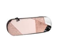 Hnnkloy Leather Pencil Case Organizer for Stationery Storage,Rose Gold Glitter Black White Marble Geometric