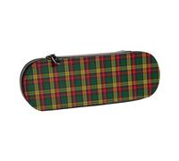 Hnnkloy Leather Pencil Case Organizer for Stationery Storage,Scottish Clan Buchanan Tartan