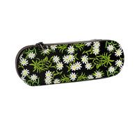 Hnnkloy Leather Pencil Case Organizer for Stationery Storage,Swiss Alpine Edelweiss Floral