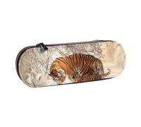Hnnkloy Leather Pencil Case Organizer for Stationery Storage,Tiger Baby Tigerfamile Young