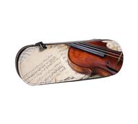 Hnnkloy Leather Pencil Case Organizer for Stationery Storage,Violin