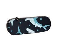 Hnnkloy Leather Pencil Case Organizer for Stationery Storage,Watercolor Hammerhead Shark