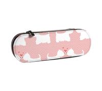Hnnkloy Leather Pencil Case Organizer for Stationery Storage,Westie Dogs Pattern