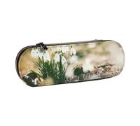 Hnnkloy Leather Pencil Case Organizer for Stationery Storage,Wild Spring Snowdrop