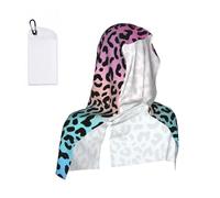 Hnnkloy Leopard Print, Leopard Pattern, Purple, Cool Sensation Hooded Towel, Ice Cold Sweat Towels for Sports, Gym, Camping, Running