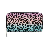 Hnnkloy Leopard Print, Leopard Pattern, Purple, PU Leather Wallets Large Capacity Clutch Wallet for Men Women