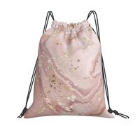 Hnnkloy Liquid Marble With Gold, Drawstring Backpack Unisex Sport Gym Bag Casual Daypack Drawstring Sackpack