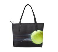 Hnnkloy Live Tennis Printing,PU Leather Handbag Large Capacity Tote Bag Women's Shoulder Bag for Work Travel