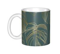 Hnnkloy Luxury Gold and Natural Green,Ceramic Mug Large Coffee Cup Suitable for Kitchen Restaurant Office Coffee Shop 330ml