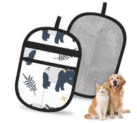 Hnnkloy Malayan Tapir, 2 Pack Pet Hair Removal Gloves For Bed,Carpet,Clothes,Sofa,Static Grooming Glove For Dogs & Cats