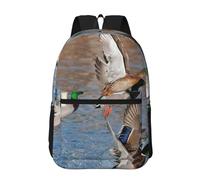 Hnnkloy Mallards Duck Hunting Mallard Ducks, 17 Inch Backpack With Pockets Casual Daypack Water Resistant School Bag