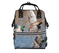 Hnnkloy Mallards Duck Hunting Mallard Ducks, Large Capacity Mummy Backpack Diaper Bag Travel Backpack for Outdoor
