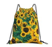 Hnnkloy Many Beautiful Sunflowers, Drawstring Backpack Unisex Sport Gym Bag Casual Daypack Drawstring Sackpack