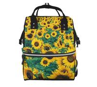 Hnnkloy Many Beautiful Sunflowers, Large Capacity Mummy Backpack Diaper Bag Travel Backpack for Outdoor