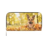 Hnnkloy Maple German Shepherd Dog, PU Leather Wallets Large Capacity Clutch Wallet for Men Women