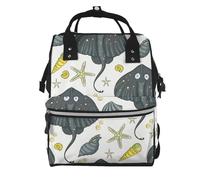 Hnnkloy Marine Life Stingray, Large Capacity Mummy Backpack Diaper Bag Travel Backpack for Outdoor