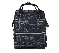 Hnnkloy Mathematical Seamless With Geometric Shapes Formulas, Large Capacity Mummy Backpack Diaper Bag Travel Backpack for Outdoor