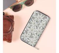 Hnnkloy Modern Edelweiss Swiss Alpine Flowers, PU Leather Wallets Large Capacity Clutch Wallet for Men Women