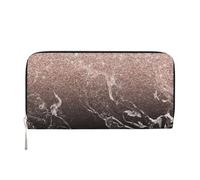 Hnnkloy Modern Rose Gold Black Marble Pink Glitter, PU Leather Wallets Large Capacity Clutch Wallet for Men Women