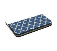 Hnnkloy Moroccan Blue & Beige, PU Leather Wallets Large Capacity Clutch Wallet for Men Women