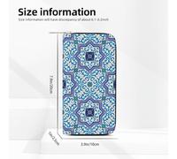 Hnnkloy Moroccan Portuguese Style Classic Tiles, PU Leather Wallets Large Capacity Clutch Wallet for Men Women