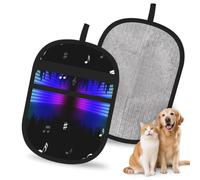 Hnnkloy Music Note Colorful Musical Notes 3D Printing, 2 Pack Pet Hair Removal Gloves For Bed,Carpet,Clothes,Sofa,Static Grooming Glove For Dogs & Cats