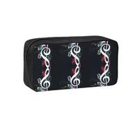 Hnnkloy Music Notes, Big Capacity Pencil Case Portable Pen Pouch Stationery Bag for School Office