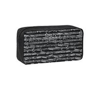 Hnnkloy Music Notes On Black, Big Capacity Pencil Case Portable Pen Pouch Stationery Bag for School Office