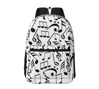 Hnnkloy Music Notes With Clef, 17 Inch Backpack With Pockets Casual Daypack Water Resistant School Bag