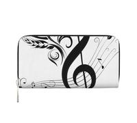 Hnnkloy Music Treble Clef and Note Artistic, PU Leather Wallets Large Capacity Clutch Wallet for Men Women