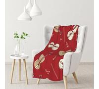 Hnnkloy Music Violin Red Note,Soft Blanket for Couch Sofa Bed Warm Anti-Pilling Flannel Plush Throw Blanket 76 X 102 cm
