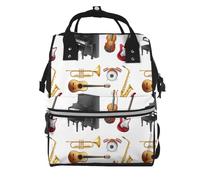 Hnnkloy Musical Instrument Piano Guitar Saxophone, Large Capacity Mummy Backpack Diaper Bag Travel Backpack for Outdoor