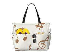 Hnnkloy Musical Notes Music Pattern, Large Capacity Beach Bag Travel Shoulder Bag For Women - Waterproof Tote Handbag