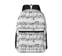 Hnnkloy Musical Notes On The Clef, 17 Inch Backpack With Pockets Casual Daypack Water Resistant School Bag