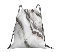 Hnnkloy Natural Granite Marble, Drawstring Backpack Unisex Sport Gym Bag Casual Daypack Drawstring Sackpack
