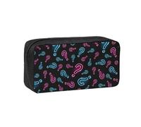 Hnnkloy Neon Question Mark Seamless, Big Capacity Pencil Case Portable Pen Pouch Stationery Bag for School Office