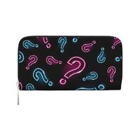 Hnnkloy Neon Question Mark Seamless, PU Leather Wallets Large Capacity Clutch Wallet for Men Women