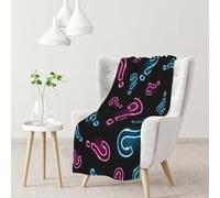 Hnnkloy Neon Question Mark Seamless,Soft Blanket for Couch Sofa Bed Warm Anti-Pilling Flannel Plush Throw Blanket 76 X 102 cm