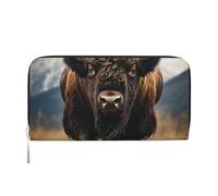 Hnnkloy North American Bison, PU Leather Wallets Large Capacity Clutch Wallet for Men Women