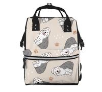 Hnnkloy Old English Sheepdog, Large Capacity Mummy Backpack Diaper Bag Travel Backpack for Outdoor