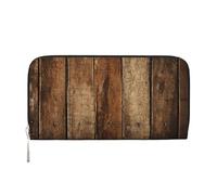 Hnnkloy Old Wood Plank Weathered Box Wooden Texture, PU Leather Wallets Large Capacity Clutch Wallet for Men Women