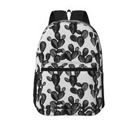 Hnnkloy Paddle Cactus Blackest Black, 17 Inch Backpack With Pockets Casual Daypack Water Resistant School Bag