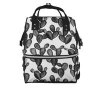 Hnnkloy Paddle Cactus Blackest Black, Large Capacity Mummy Backpack Diaper Bag Travel Backpack for Outdoor