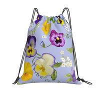 Hnnkloy Pansy Flowers, Drawstring Backpack Unisex Sport Gym Bag Casual Daypack Drawstring Sackpack