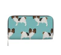 Hnnkloy Papillon Dogs Cute Toy Spaniel Dog, PU Leather Wallets Large Capacity Clutch Wallet for Men Women