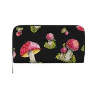 Hnnkloy Pattern of Red Fly Agaric, PU Leather Wallets Large Capacity Clutch Wallet for Men Women