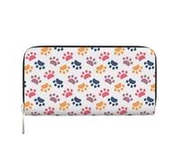 Hnnkloy Paw Pattern Animal Imprint On A White, PU Leather Wallets Large Capacity Clutch Wallet for Men Women