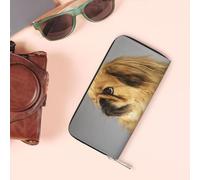 Hnnkloy Pekingese Fluffy Dogs Cute Dogs Pets Dogs, PU Leather Wallets Large Capacity Clutch Wallet for Men Women